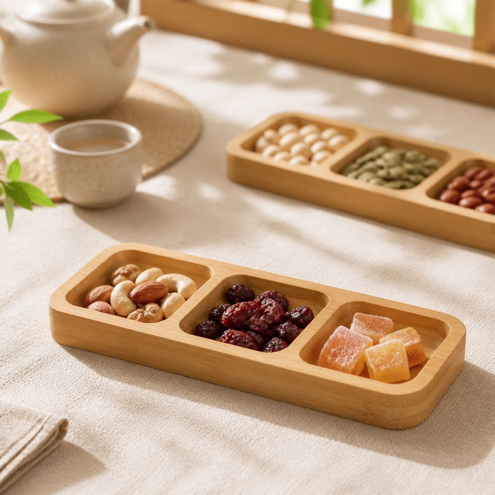 Doğal Bambu Bölmeli Atıştırmal - Food Platter Snacks incelemesi ve fiyatı