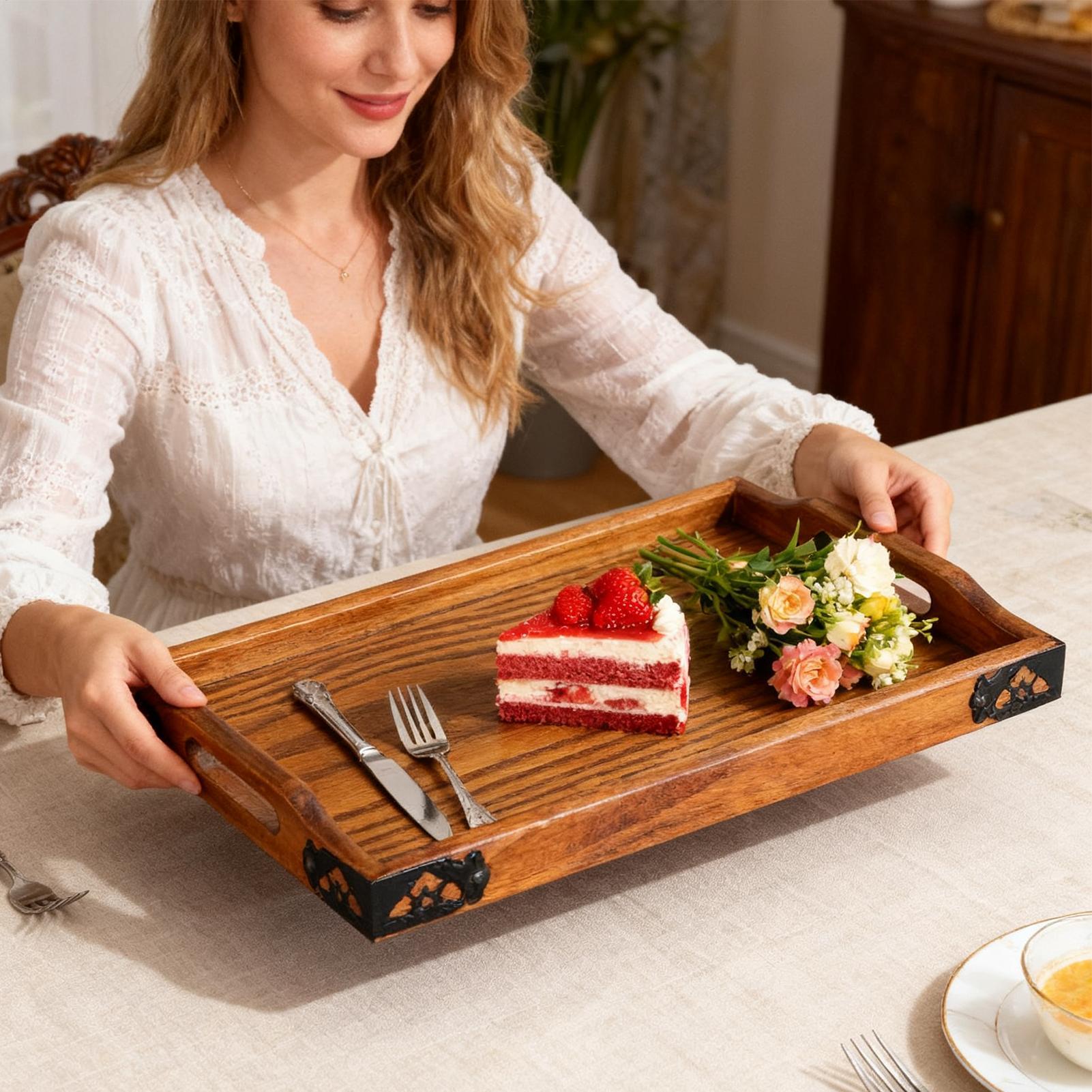 Ahşap Servis Tepsisi Kulplu Ah - Food Platter Snacks incelemesi ve fiyatı